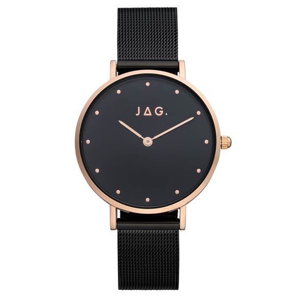 JAG 'Alice' Ladies Black & Rose Gold Watch