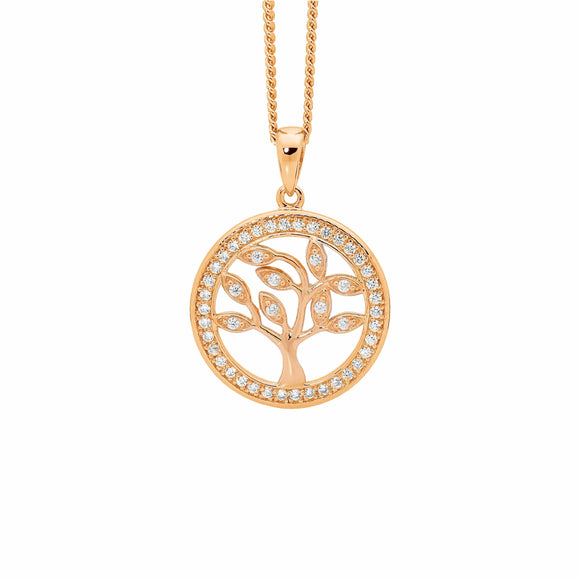Ellani Rose Gold Tree of Life Pendant