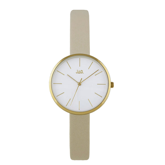 JAG Julia Watch Gold Case with Beige Leather Strap