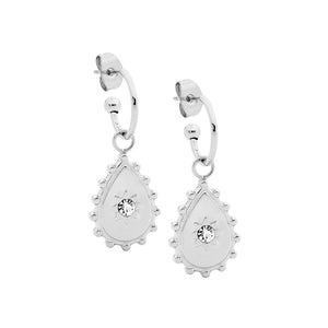 Ellani Steel CZ Drop Earrings