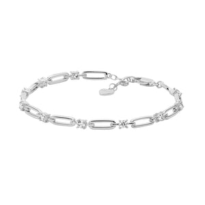 Ellani Silver CZ Link Bracelet