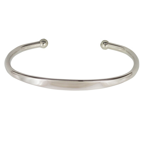 Ladies Silver 'Torque' ID Bangle