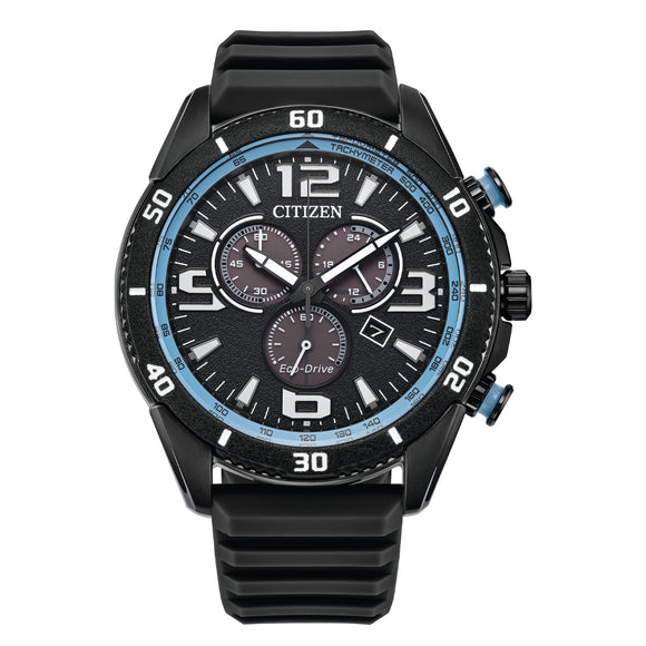 Citizen Eco-Drive Gents Black & Blue Chronograph