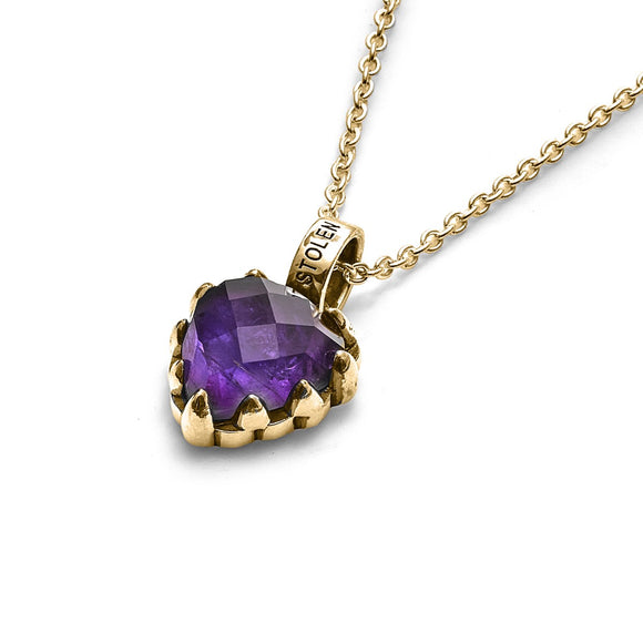 Stolen GC Gold Plated Amethyst Love Claw Necklace