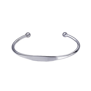 Childs Size Silver ID Bangle 40x50mm