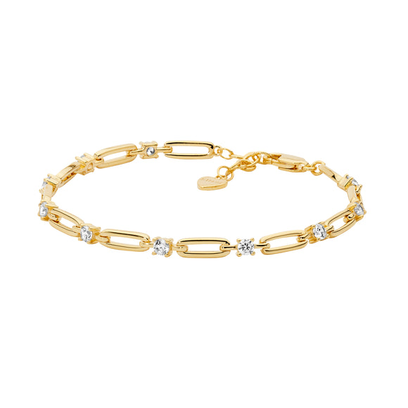 Ellani Gold CZ Link Bracelet