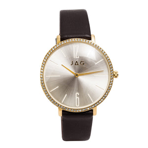JAG 'Carine' Ladies Gold Watch with Brown Leather