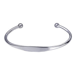 Mens Silver ID Bangle 52x68mm