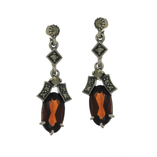 Esse Garnet Marcasite Drop Earrings – Greymouth Showcase Jewellers