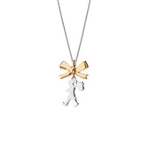 Karen Walker Mini Girl with Bow Necklace Silver/Gold