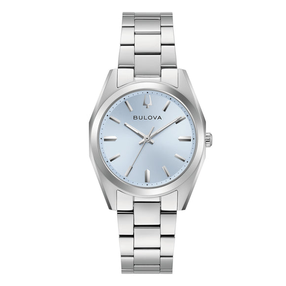 96L345 Bulova Ladies Steel Pale Blue Dial Watch