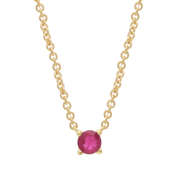 Stunning 9ct Gold Natural Ruby Solitaire Necklace. Chain length of 45cm, with the optional adjustable length of 40cm.  Free shipping NZ wide. 