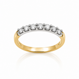 9ct yellow gold Eternity Ring with 7x round brilliant cut diamonds set in white gold. An Eternity Ring symbolises everlasting love.