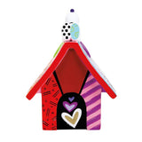 Official Peanuts design by pop artist Romero Britto.  Vibrant colours with signature patterns and hearts.  Hand-painted resin with glossy finish.  