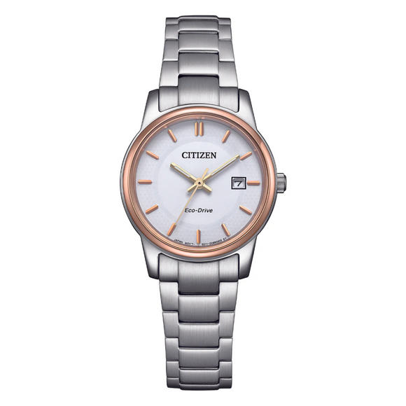 EW2319-71A Ladies Steel & Rose Gold Eco-Drive Watch