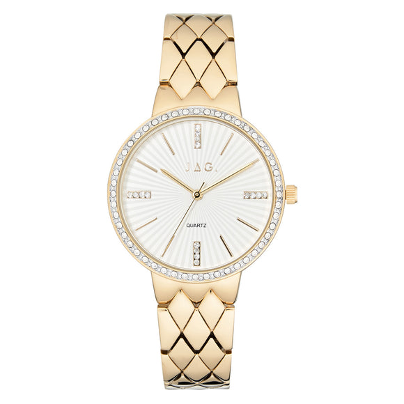 JAG 'Balmoral' Ladies Gold Crystel Set Watch