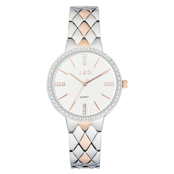 JAG 'Balmoral' Ladies Silver & Rose Gold Watch