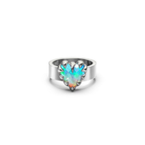 Love Claw silhouette with longer, more architectural claws that create greater tension between the sculptural setting and the luminous heart-shaped stone.