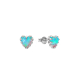 Love Claw Stud Earrings feature heart-shaped faceted Bello Opals set in our signature claw design, crafted in solid sterling silver with dark oxidised details. 