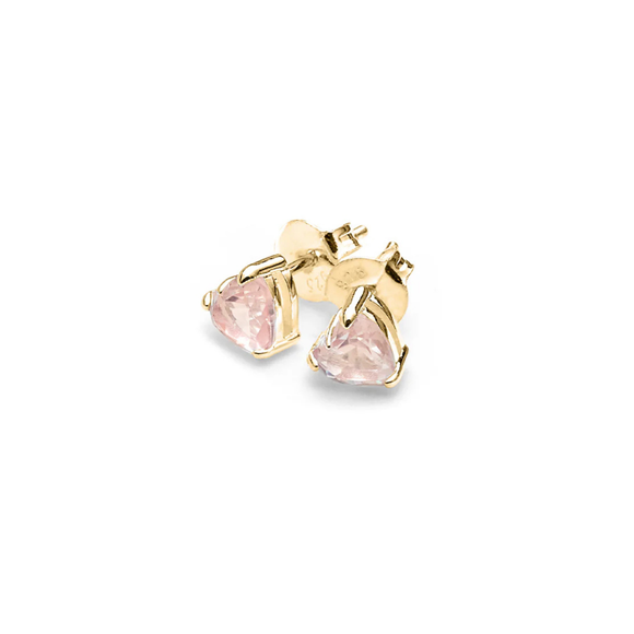 JWL23726-GP-PT Stolen Girlfriends Club Rose Quartz Gold Talon Stud Earrings.