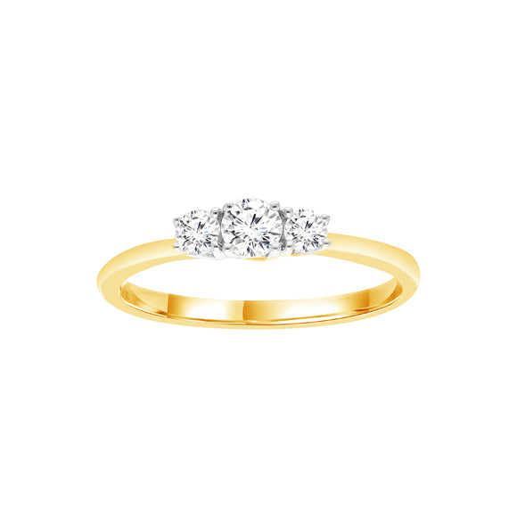 9ct gold Lab-Grown Diamond Trilogy Ring