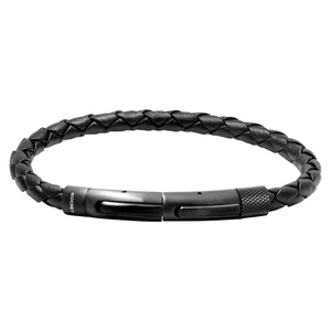 Rochet Men's Black Leather Bracelet
