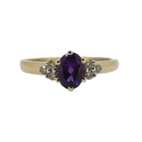 9ct Gold Amethyst & Diamond Ring