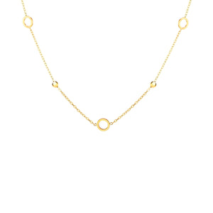 9ct Gold Circle & Bead Chain Necklace