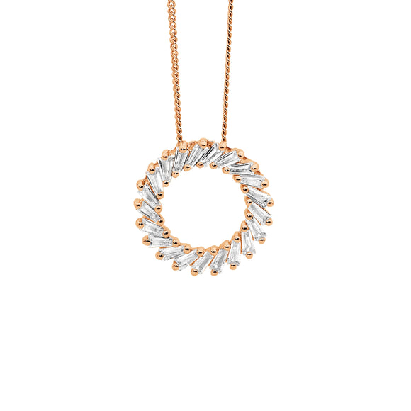 Ellani Rose CZ Open Circle Necklace