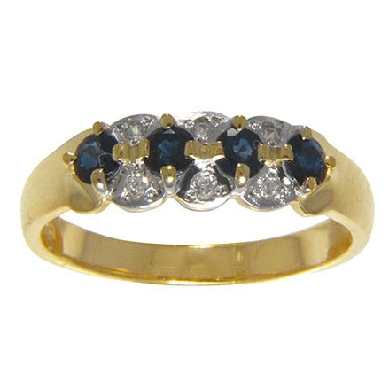 9ct Gold Sapphire & Diamond Dress Ring