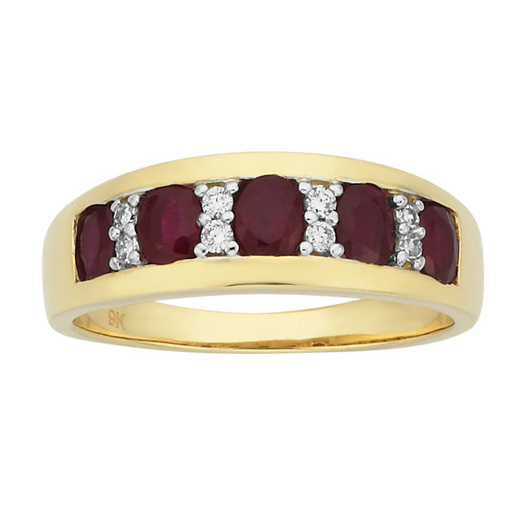 Ruby & Diamond Anniversary Ring