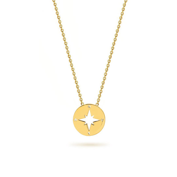 9ct Yellow Gold Compass Necklace