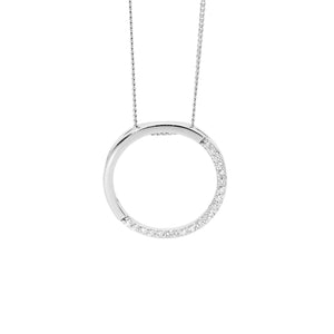 Ellani Silver & CZ Circle Necklace