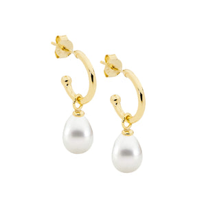 Ellani Gold Freshwater Pearl Drop Earrings