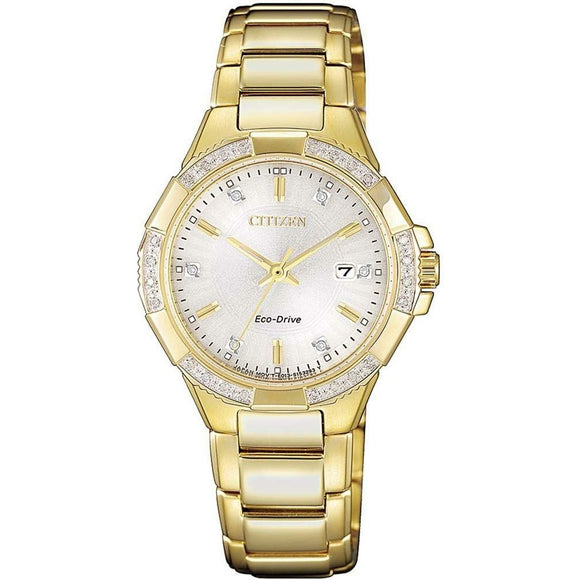 Citizen Eco-Drive Ladies Gold Diamond Set Watch
