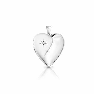 Silver & Diamond Heart Locket