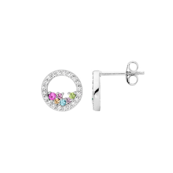 Venetian milifiori coloured glass stud earrings – Made in Ashford