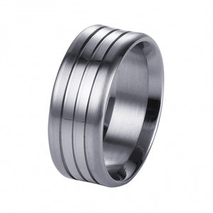 Cudworth Steel Ring with Line Pattern