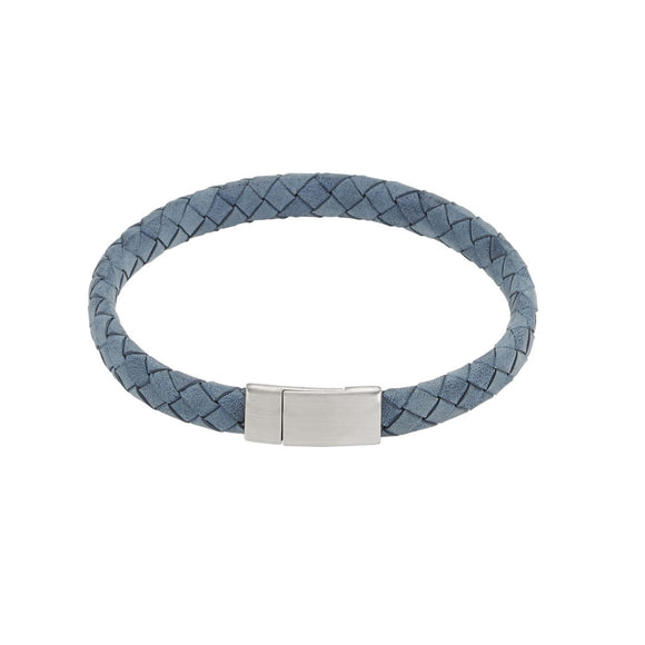Cudworth Men's Blue Italian Leather Bracelet