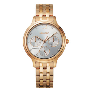 Citizen Ladies Rose Gold Watch with Crystals
