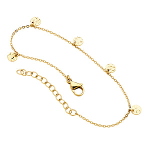 Ellani Gold Steel Bracelet with Discs
