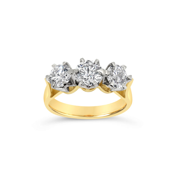 18ct Gold 'Swarovski' Lab-Grown Diamond Trilogy Ring