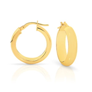 9ct Yellow Gold Wide Hoop Earrings