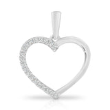 9ct White Gold Open Diamond Heart Pendant