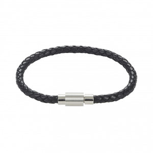 Cudworth Men's Black Leather bracelet