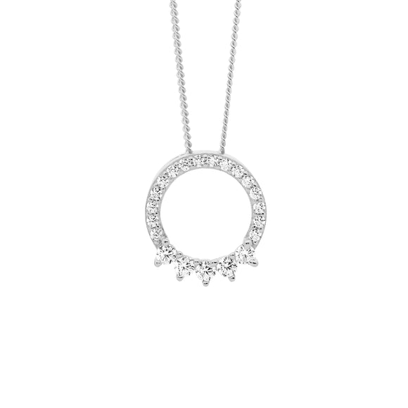 Ellani Silver Open Circle Necklace