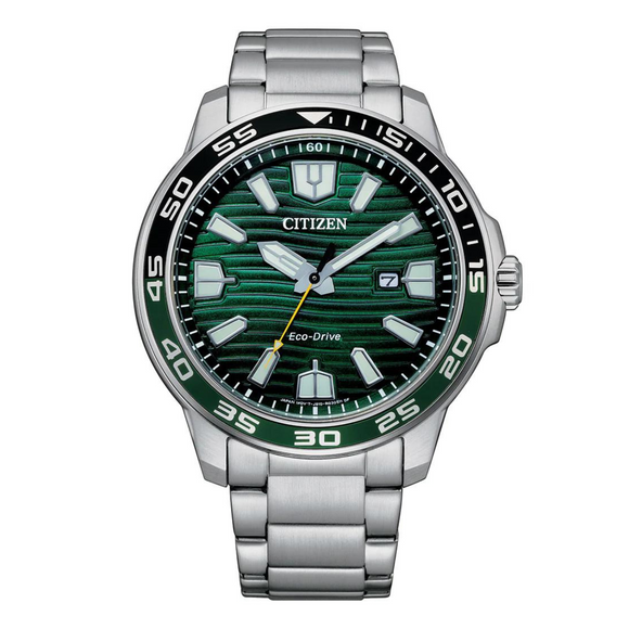 Citizen Eco-Drive Gents Steel Green Dial Watch