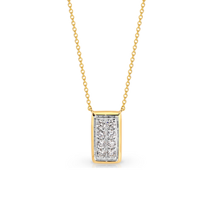 9ct Yellow and White Gold Diamond Necklace