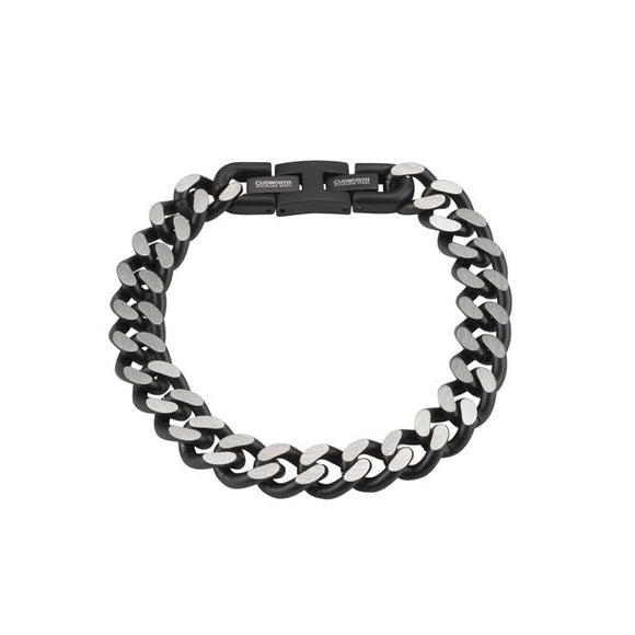 Cudworth Steel Antique Grey Men's Curb Bracelet