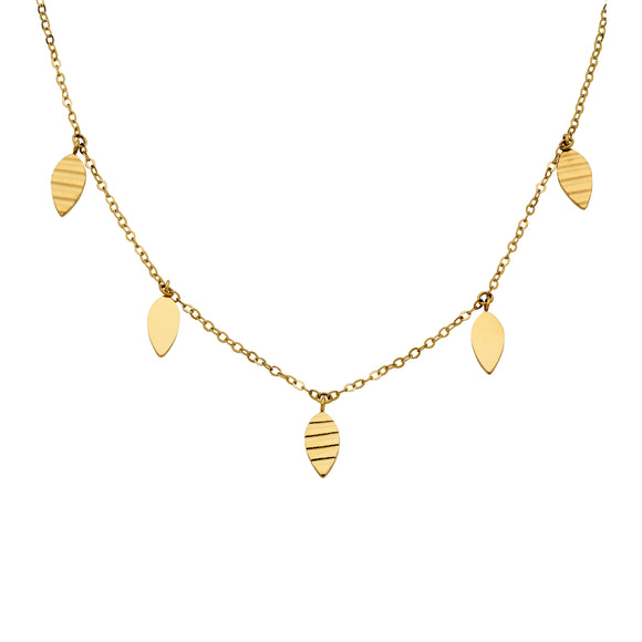 Ellani Gold Leaf Feature Necklace